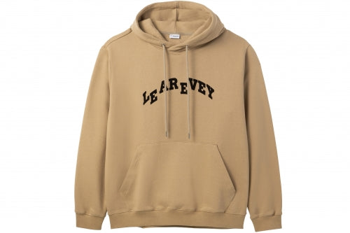 LE AREVEY ARCH LOGO HOODIE BROWN