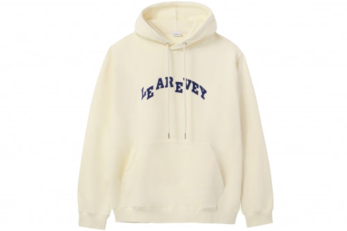 LE AREVEY ARCH LOGO HOODIE IVORY