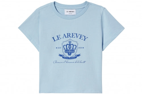 CROWN SYMBOL LOGO CROPPED T-SHIRT BABYBLUE [WOMAN]