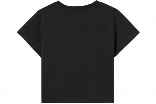 CROWN SYMBOL LOGO CROPPED T-SHIRT BLACK [WOMAN]