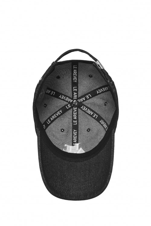 LE AREVEY DENIM SYMBOL BALLCAP BLACK