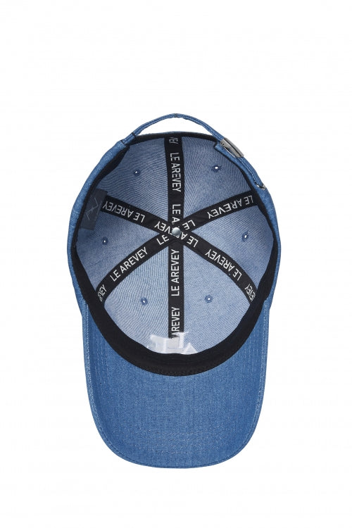LE AREVEY DENIM SYMBOL BALLCAP BLUE