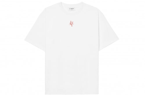 SYMBOL NECKLESS T-SHIRT WHITE/RED