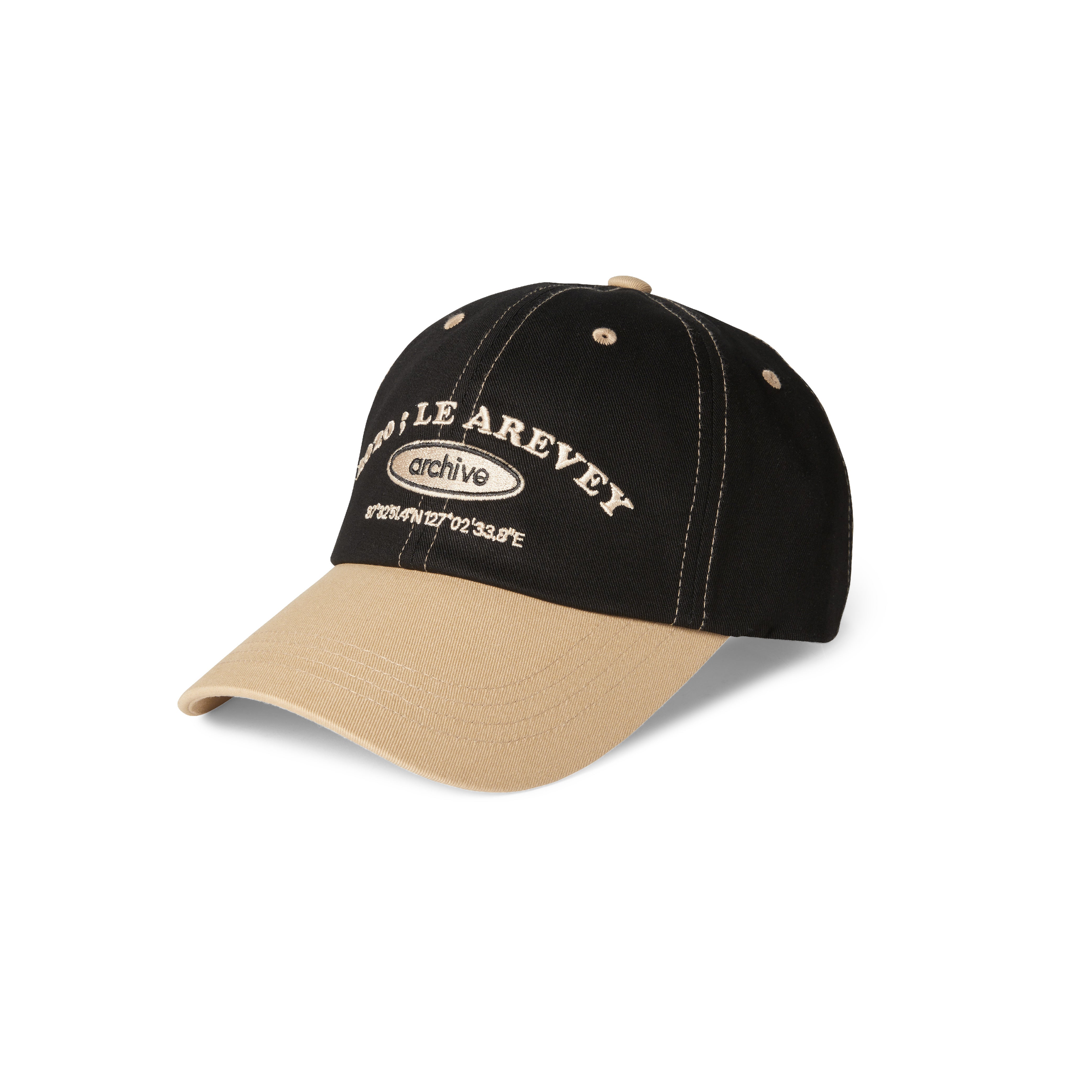 LE AREVEY ARCHIVE BALLCAP BLACK/BEIGE