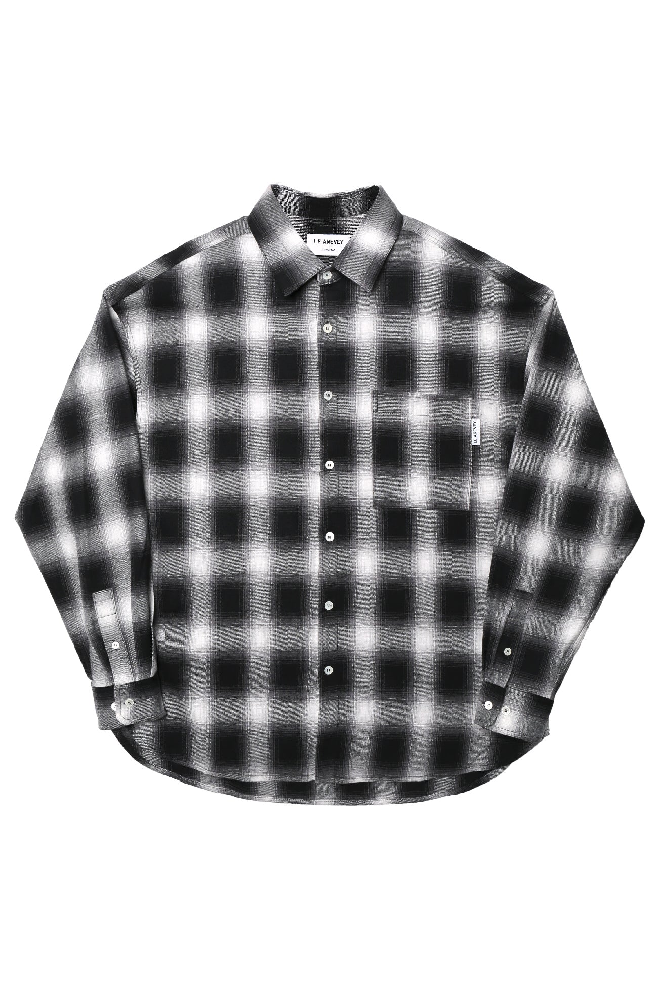 LE AREVEY PLAID SHIRT - BLACK