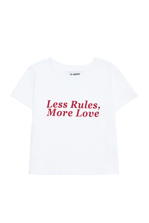 LESS RULES MORE LOVE CROPPED WHITE / BURGUNDY [WOMAN]