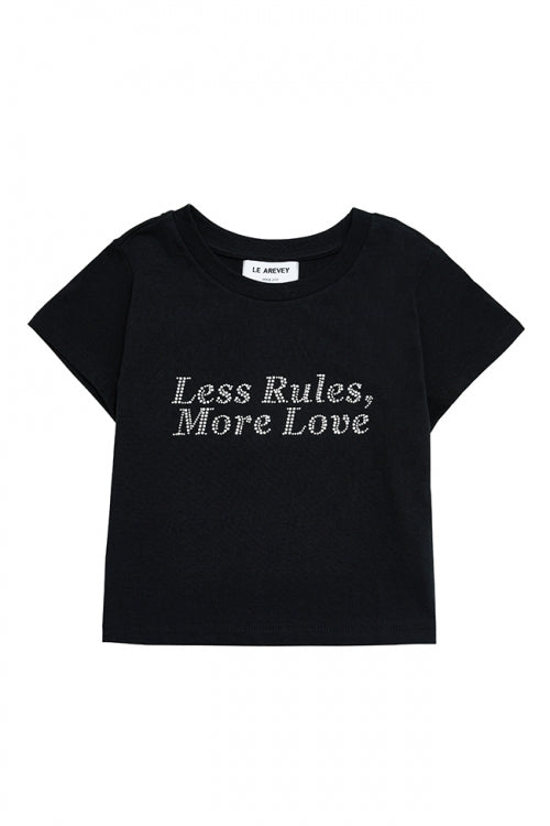 LESS RULES MORE LOVE CROPPED BLACK (HOTFIX) [WOMAN]