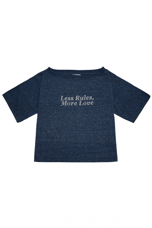 LESS RULES MORE LOVE BOAT NECK BLUE (HOTFIX) [WOMAN]