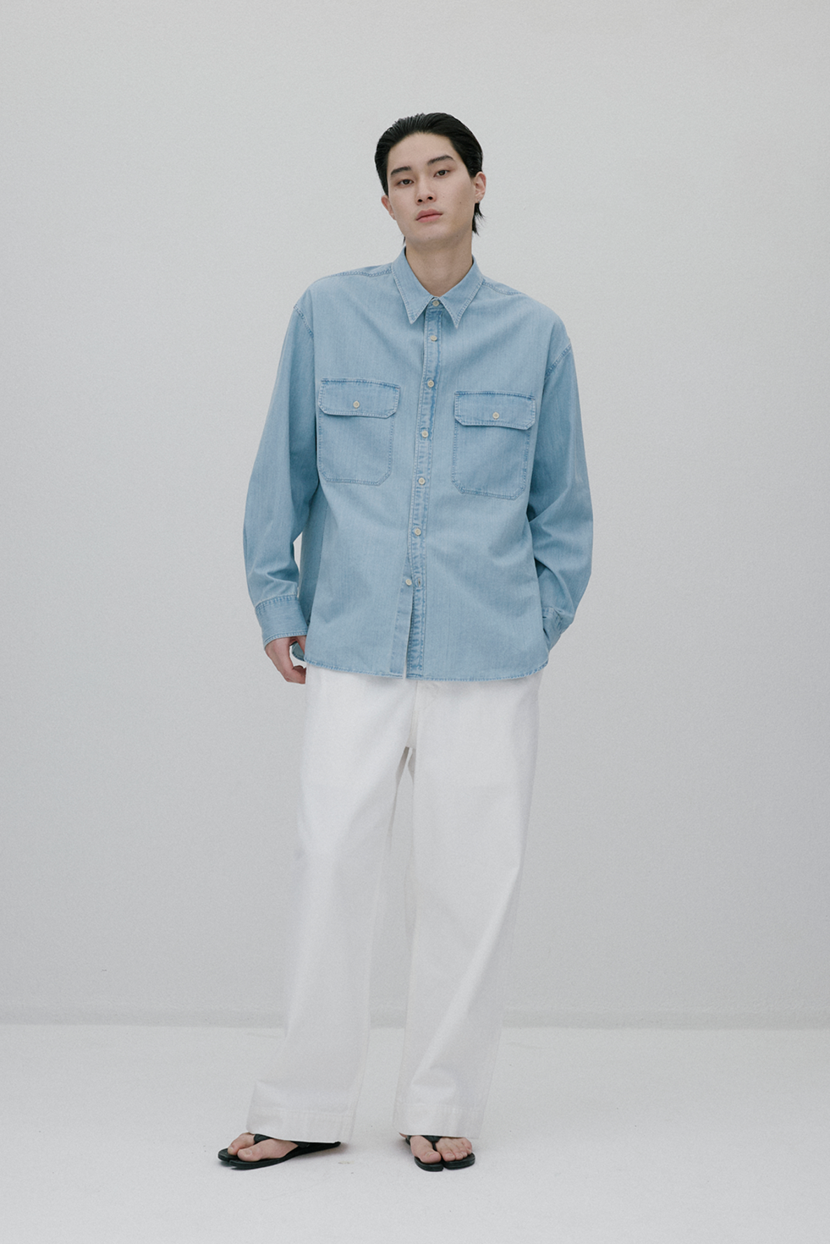 Big pocket chambray shirts