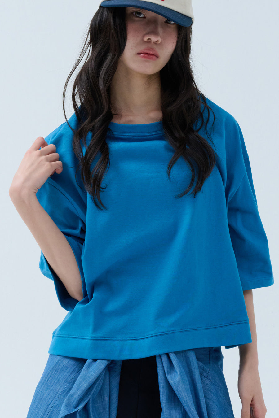 Sleeve Crop Cut-Sew — The Blue