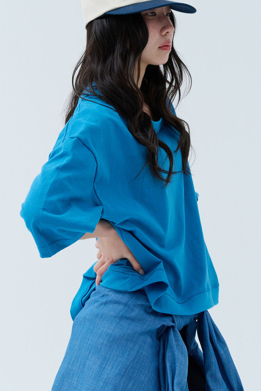 Sleeve Crop Cut-Sew — The Blue