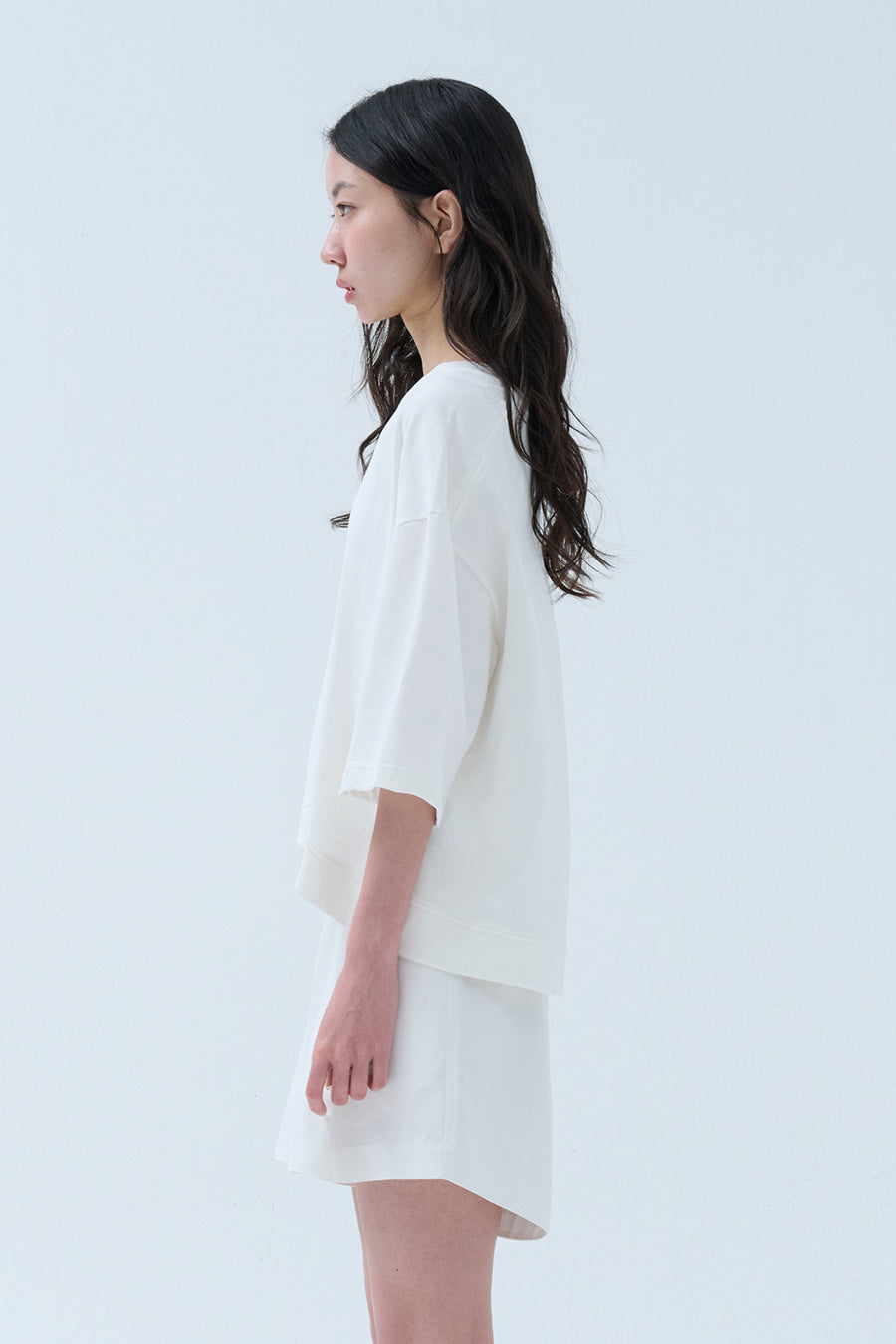Sleeve Crop Cut-Sew — Pure Cotton