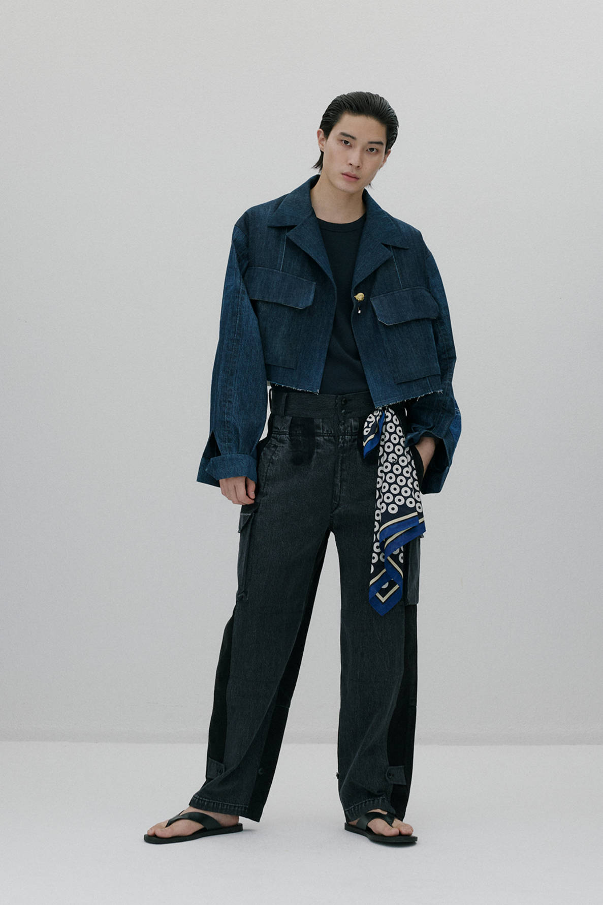 Recreated cropped combat field jacket