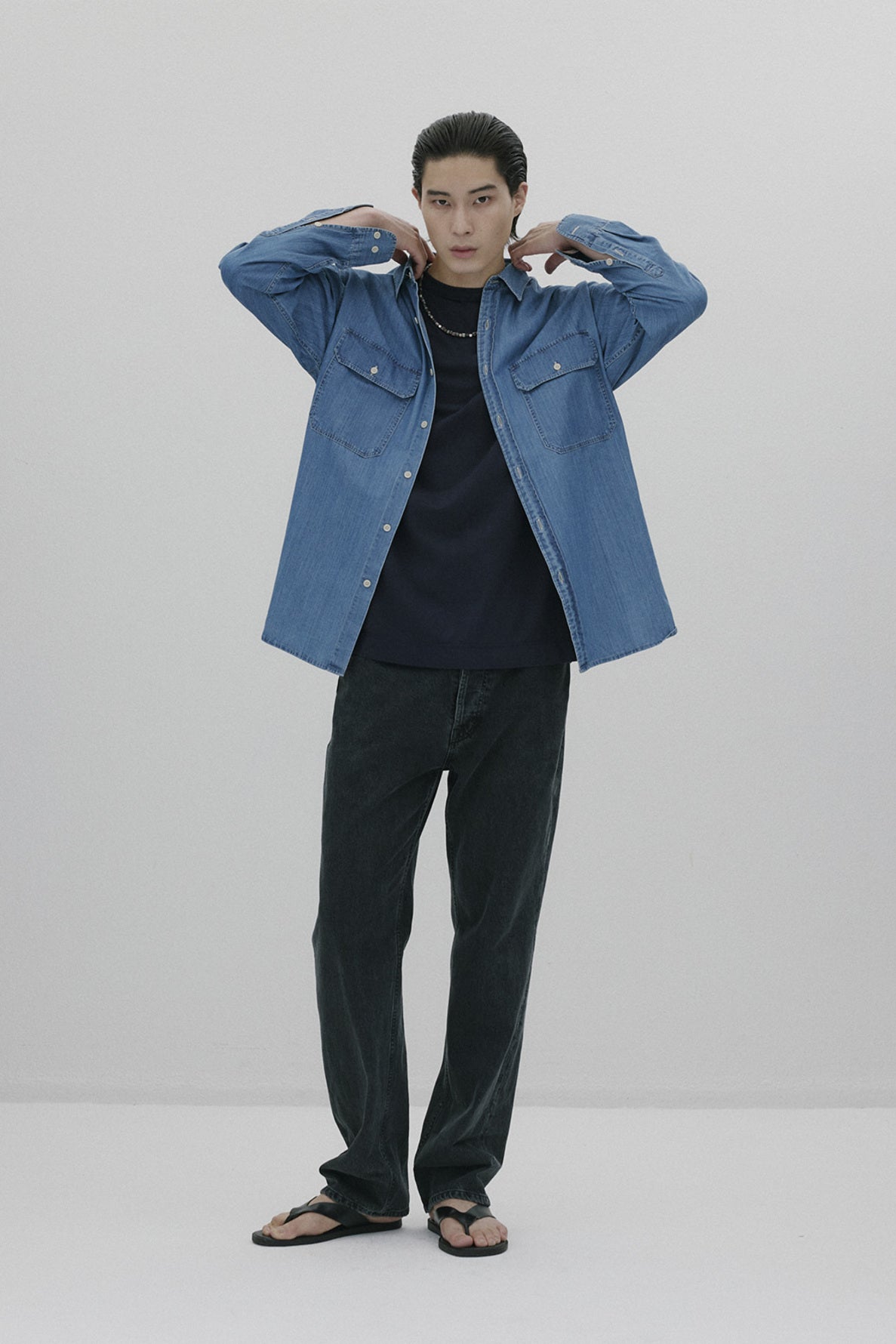 Big pocket chambray shirts