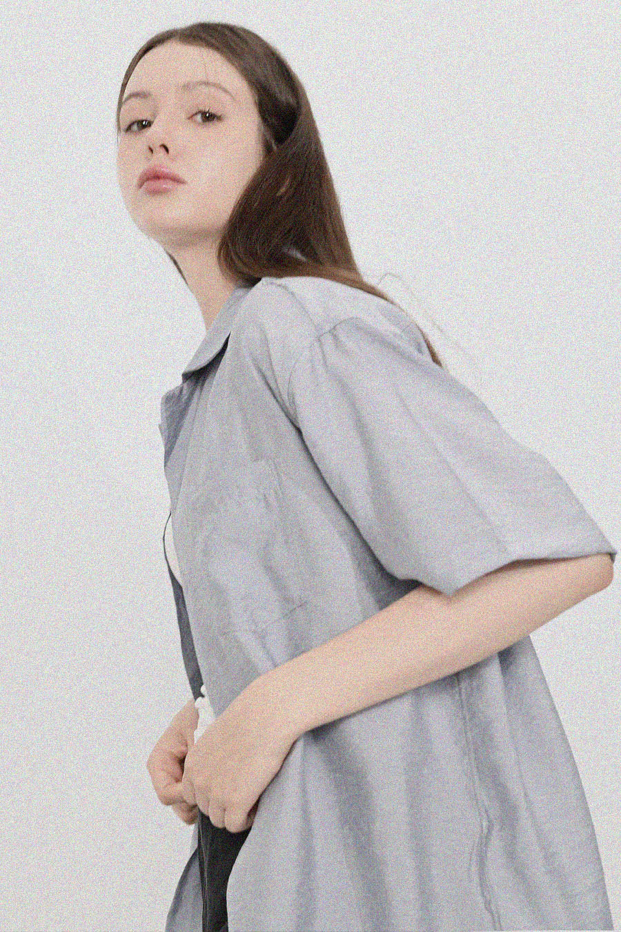 Open Collar Linen Shirt — Grain (Women's)
