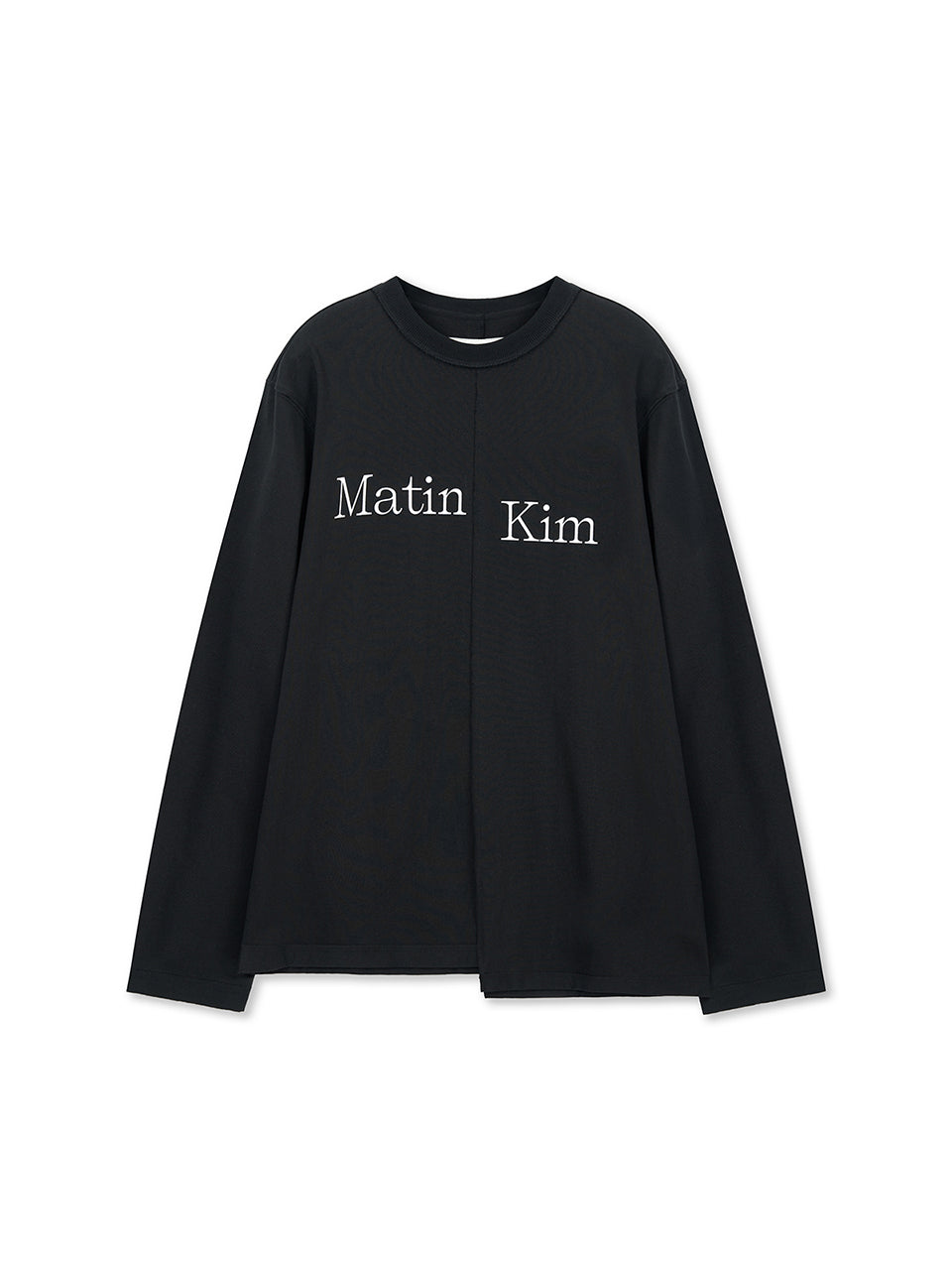 Asymmetric Logo Top — Black