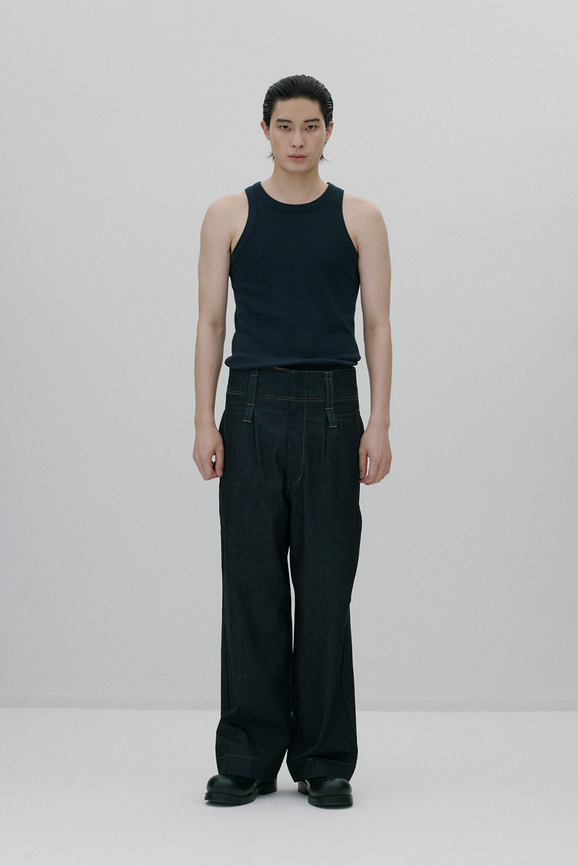 Pre-Shrunk indigo highrise wide leg pants